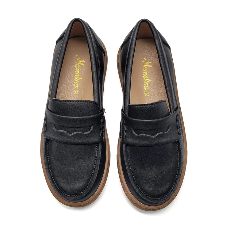 Mamelina Black Leather Penny Loafer 16067