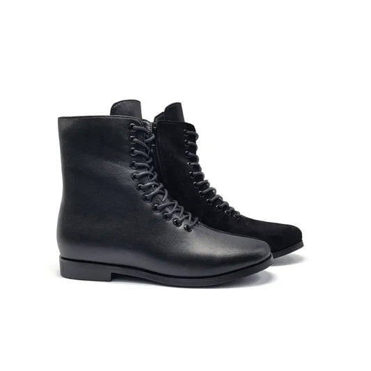 1936 Suede Leather Combo Lace Bootie