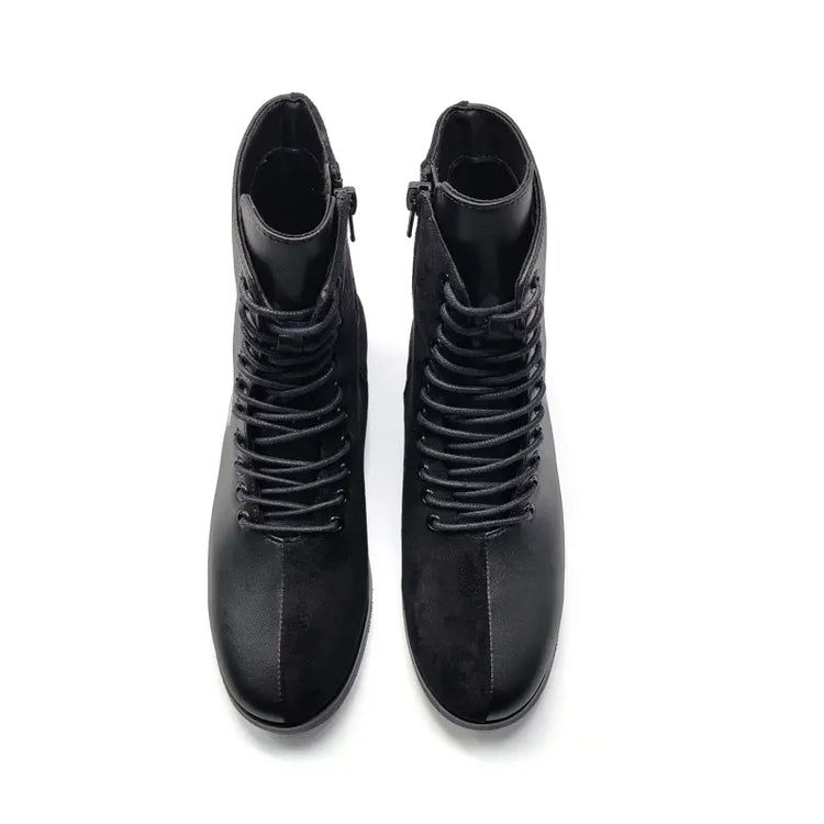 1936 Suede Leather Combo Lace Bootie
