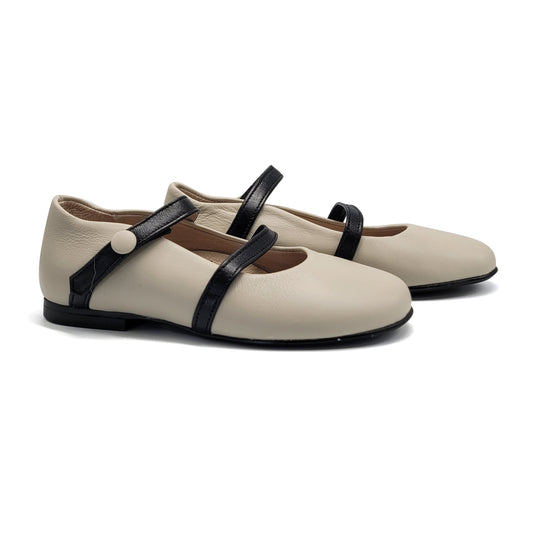 HOO Ivory Black Double Strap Mary Jane CV3170
