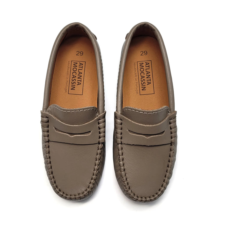 Atlanta Mocassin Taupe Smooth Penny Loafer 032
