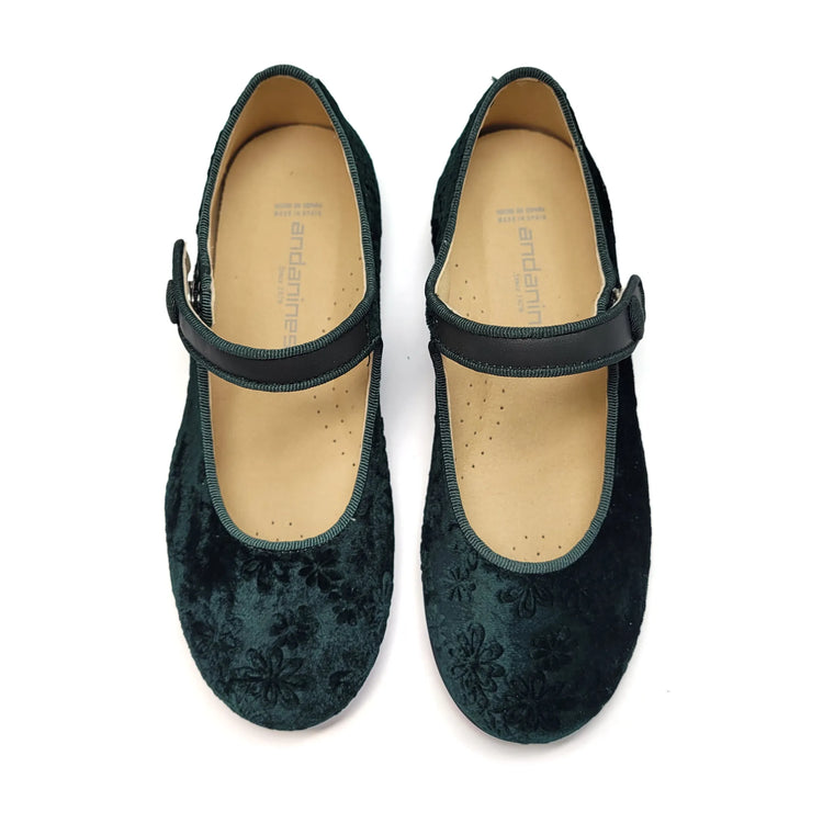 Andanines Green Floral Mary Jane 222465
