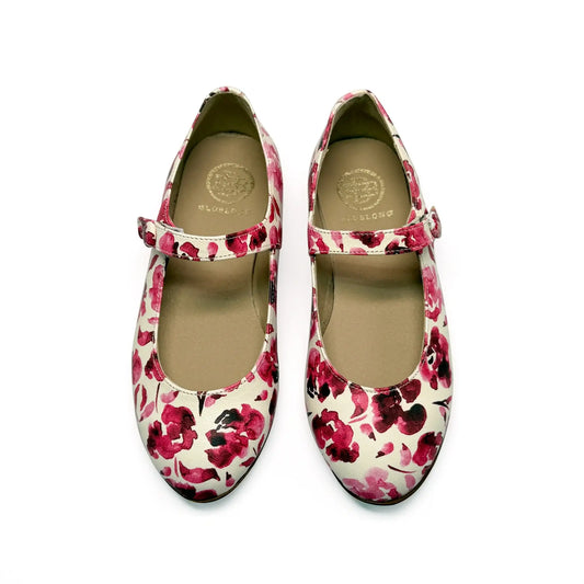 Blublonc ciara pink flower mary jane shoes fast shipping