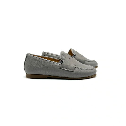 Maria catalan light grey penny loafer leather flats fast shipping