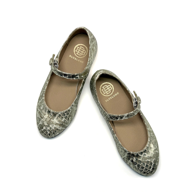 Blublonc Ciara Gold Snakeskin Mary Jane