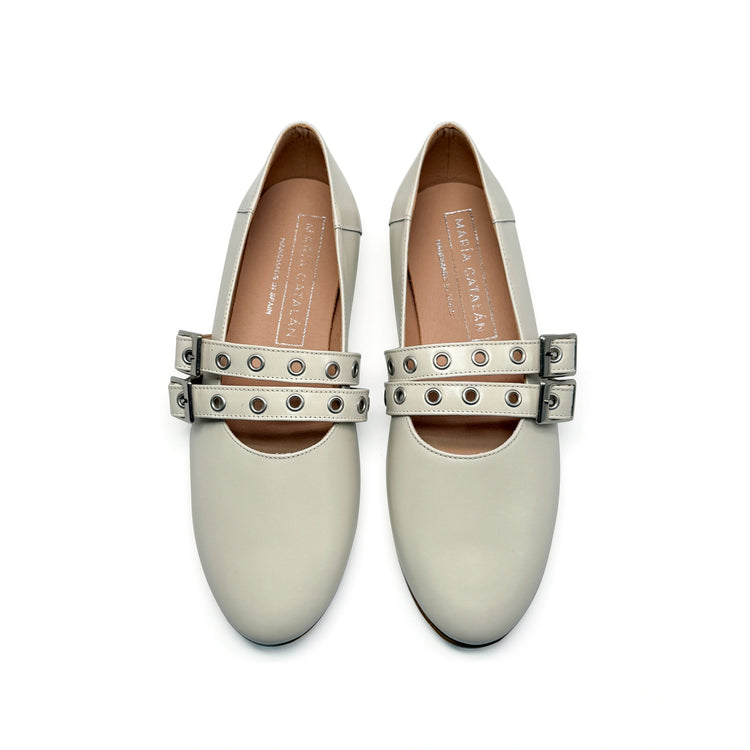 Maria Catalan Porcelain (Off White) Two Strap Mary Jane