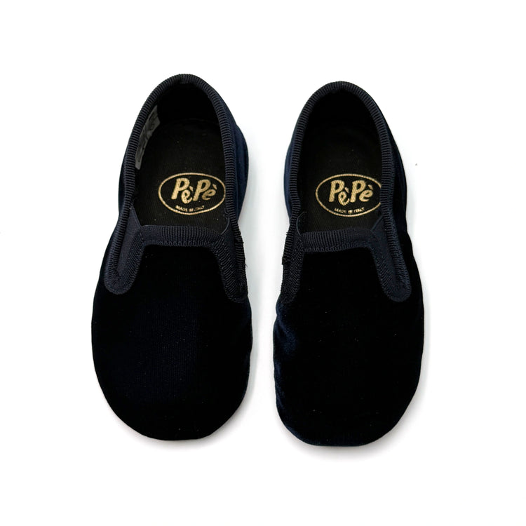 Pepe' Navy Velvet Soft Smoking Slip On