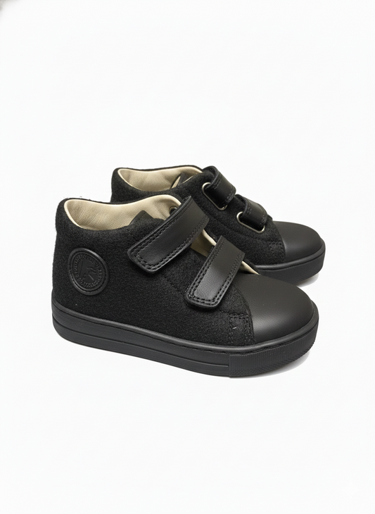 Falcotto Michael Black Flannel Velcro Sneakers