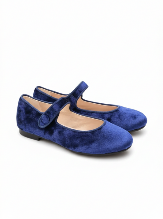 Brunellis Navy Shimmer Velvet Mary Jane S-21