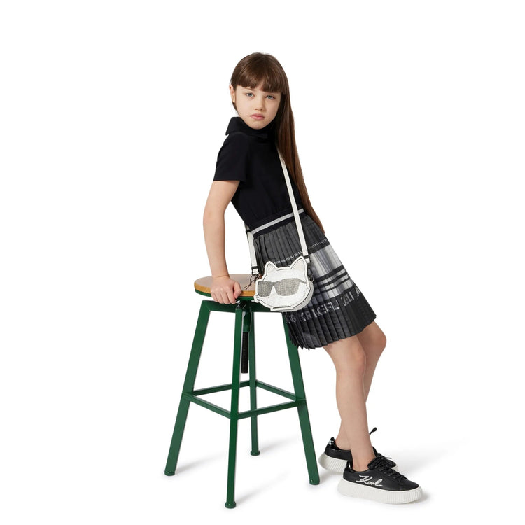 Karl Lagerfeld Black Platform Lace Up Sneaker Z30978