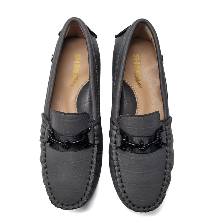 Shoozim Dark Gray Croco Loafer 62022