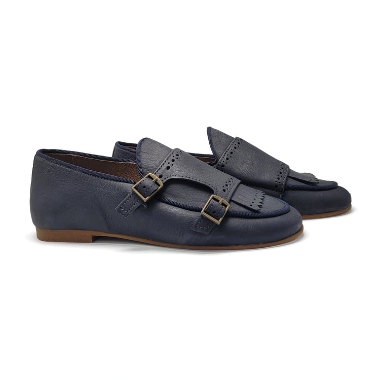 Sonatina Rogers Brushed Navy Fringe Slip on