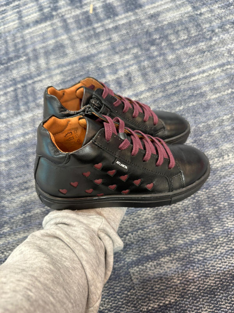Atlanta Mocassin Black Smooth Love High Top Sneaker 116