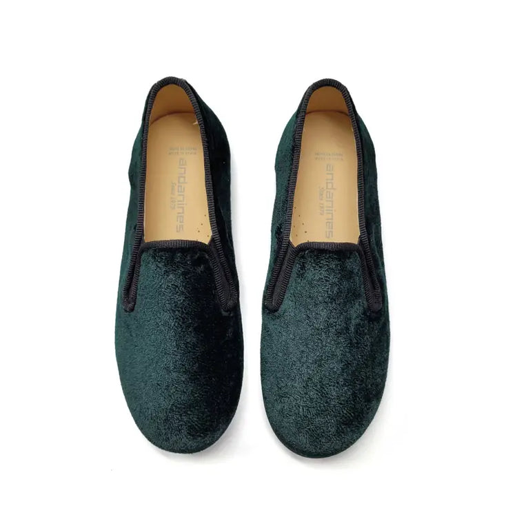 Andanines 182447 green velvet smoking shoe