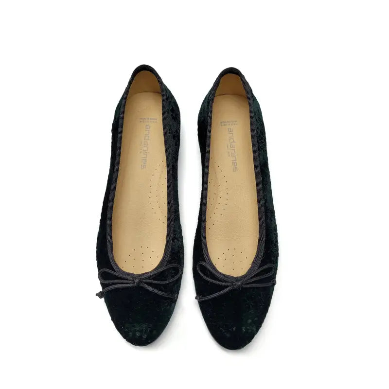 Andanines 222541 black floral ballet flat