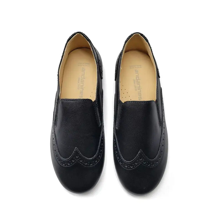 Andanines Black Coal Wingtip Smoking Slip On 241552