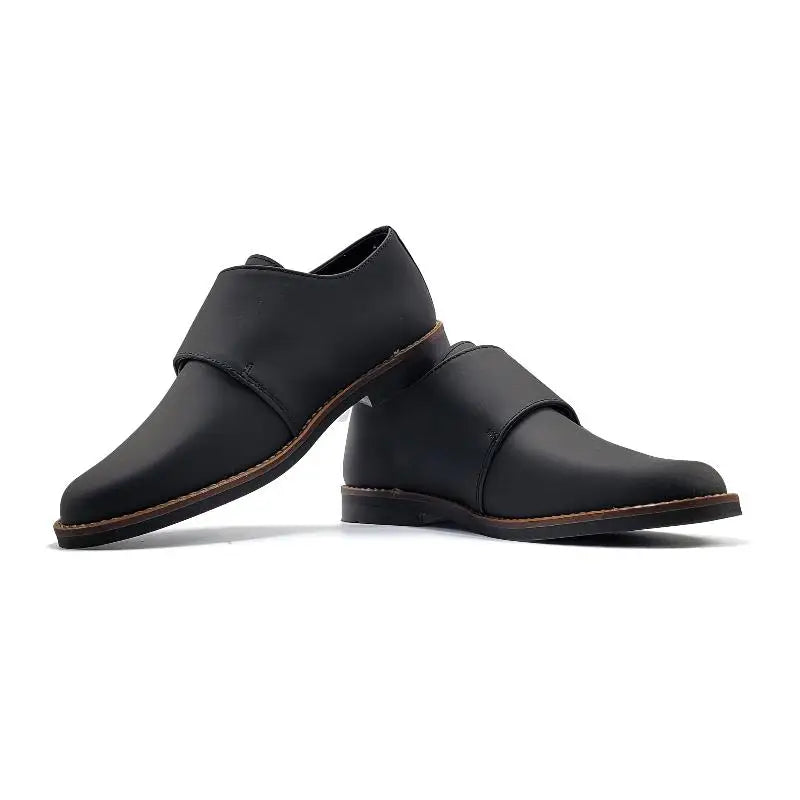 Andanines Black Gum Monk Strap Dress Shoe 222413 - BOYS