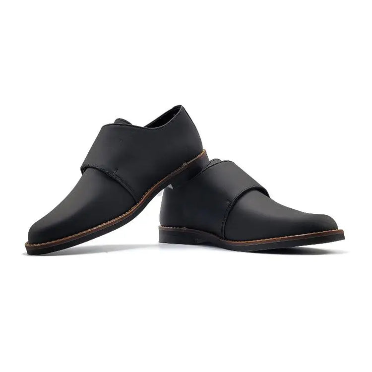 Andanines Black Gum Monk Strap Dress Shoe 222413 - BOYS