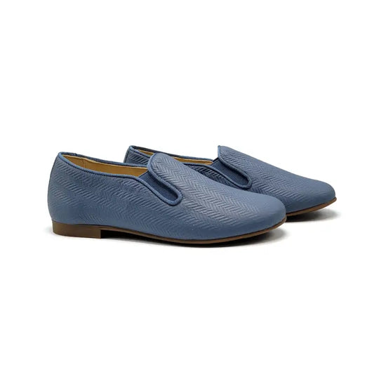 Andanines Blue Herringbone Smoking Shoe 182447 - BOYS
