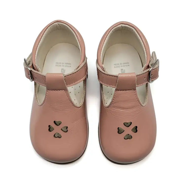 Andanines Blush Patent T-strap First Walker 251194 - GIRLS