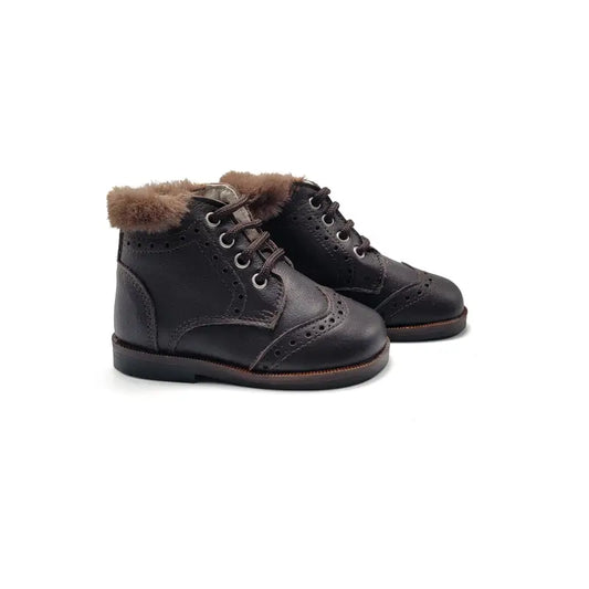 Andanines Chocolate Brown Fur Baby Bootie 242158