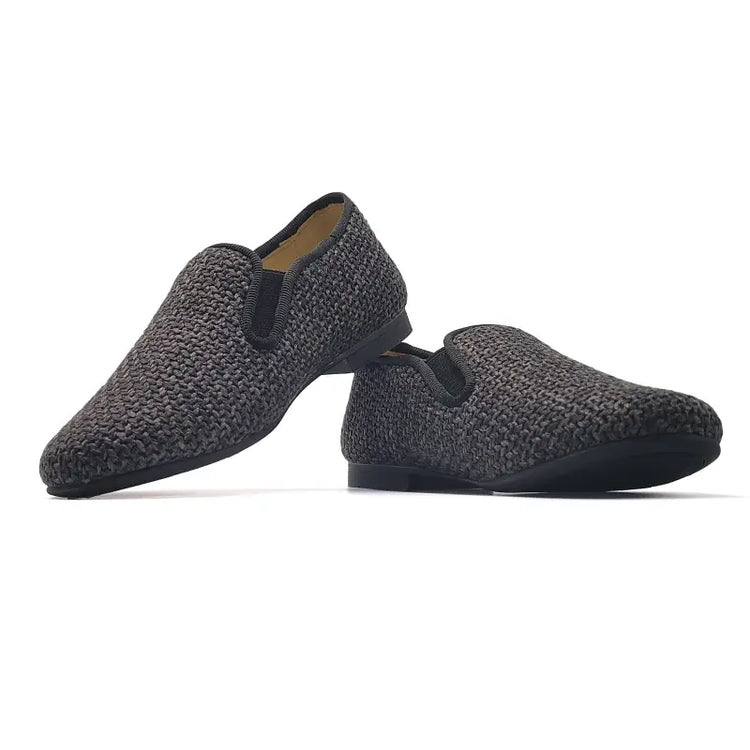 Andanines grey yarn smoking shoe 182447 - slip on dress shoe