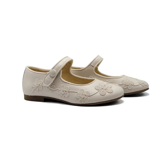Andanines Ivory Swirl Embroidery Mary Jane 251260 - GIRLS