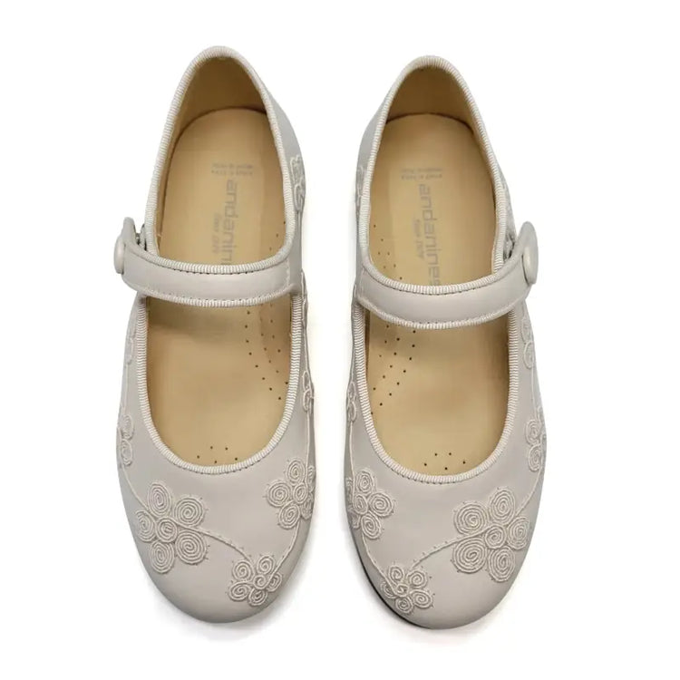 Andanines Ivory Swirl Embroidery Mary Jane 251260 - GIRLS