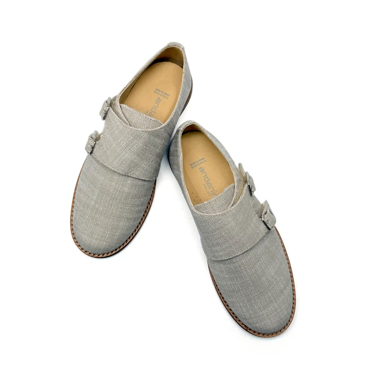 Andanines natural fabric monk dress shoe fast shipping
