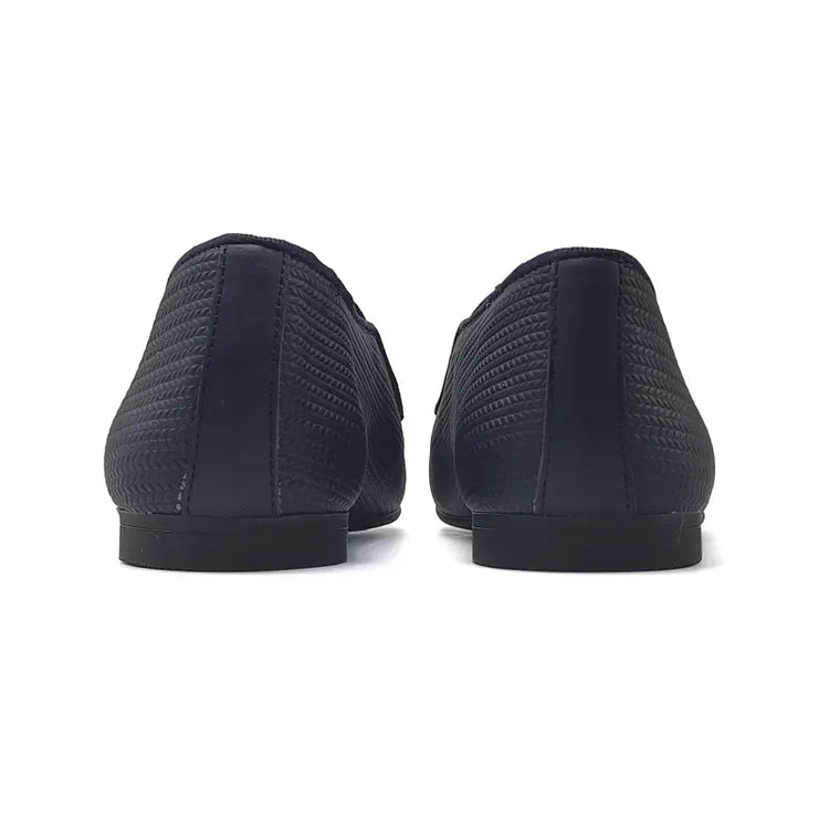 Andanines navy geometric smoking slip on 182447 - slip on dress shoe