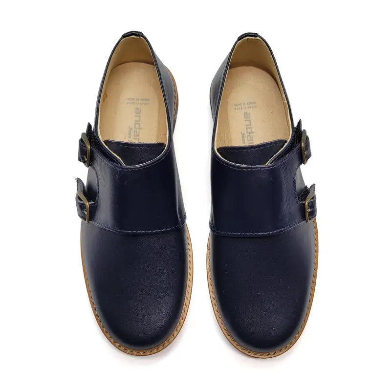 Andanines Oxford Blue Monk Strap Dress Shoe 222413 - BOYS