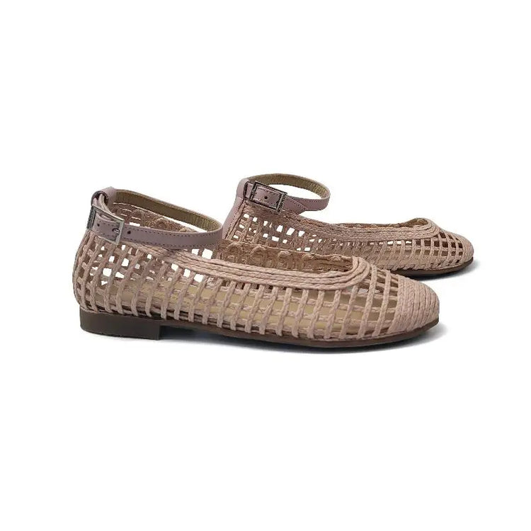 Andanines Pink Braid Ankle Strap Mary Jane 231541 - 24 - GIRLS