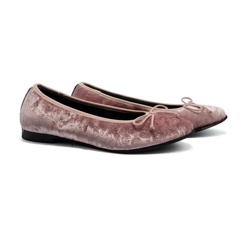Andanines pink cheetah velvet ballet flat 222541 - girls