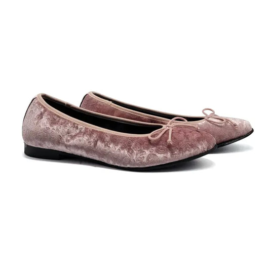 Andanines pink cheetah velvet ballet flat 222541 - girls