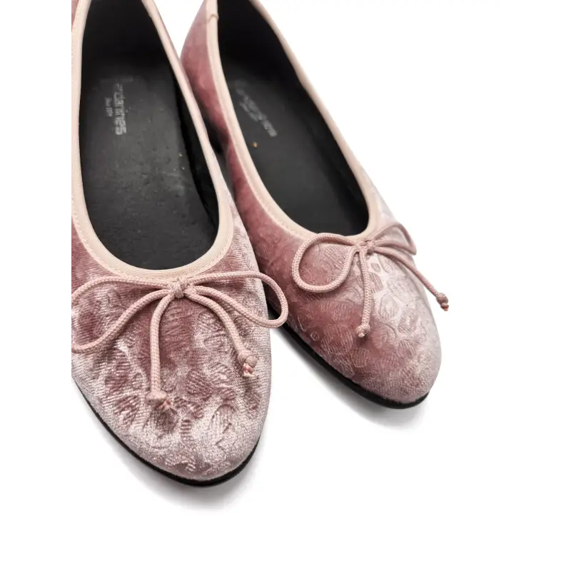 Andanines pink cheetah velvet ballet flat 222541 - girls