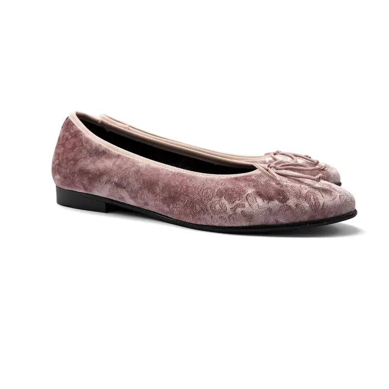 Andanines pink cheetah velvet ballet flat 222541 - girls