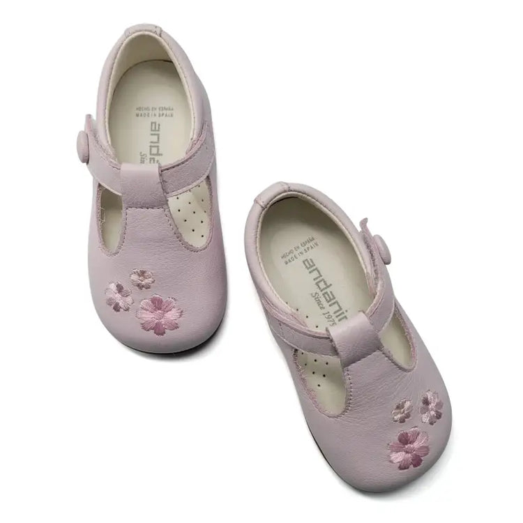 Andanines Pink Flower T-strap First Walker 251175 - GIRLS