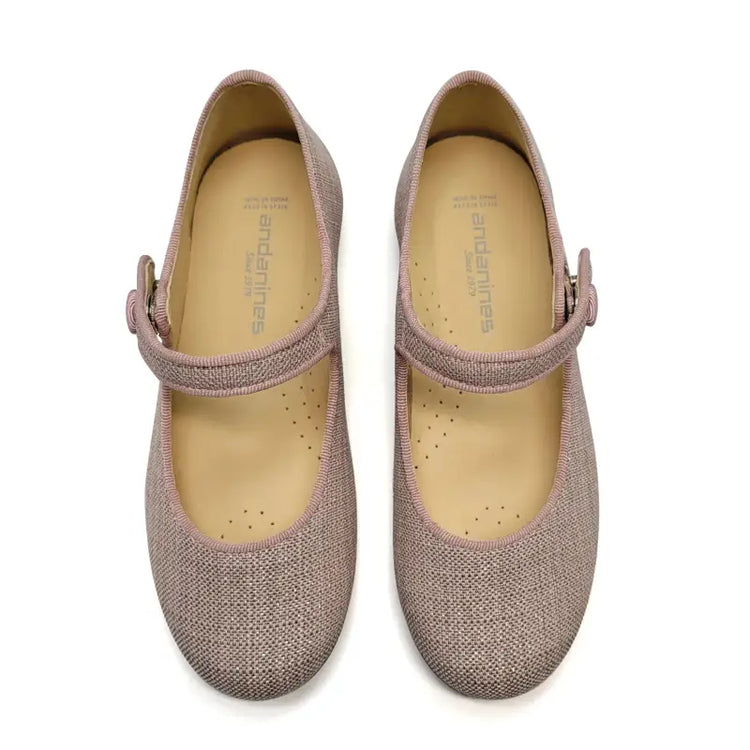 Andanines Pink Linen Mary Jane 222465 - GIRLS