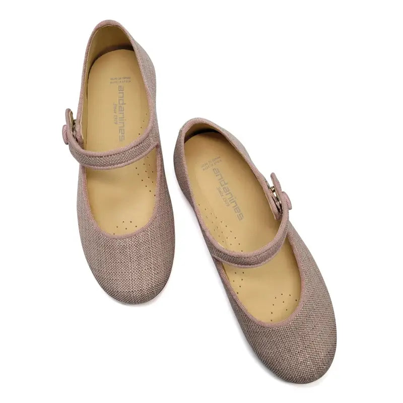 Andanines Pink Linen Mary Jane 222465 - GIRLS