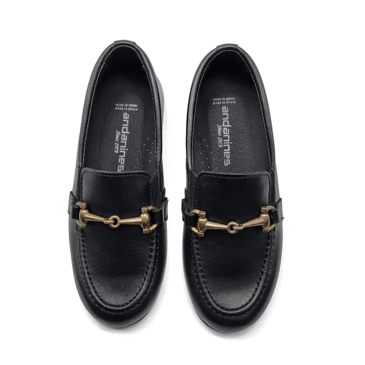 Andanines Premier Black Round toe slip on 212555