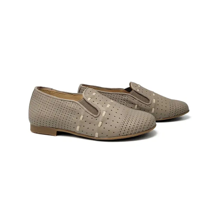 Andanines taupe woven smoking shoe 182447 - slip on dress shoe