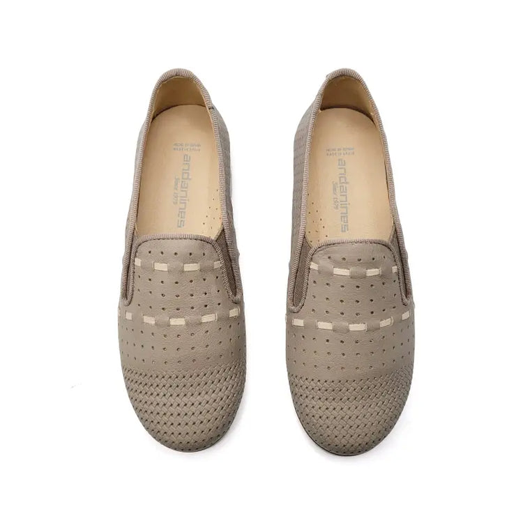 Andanines taupe woven smoking shoe 182447 - slip on dress shoe