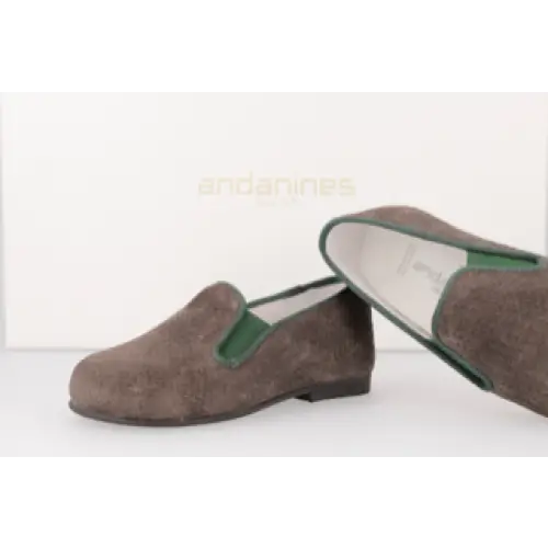 Andaninies grey suede smoking slip on 182447 - shoe