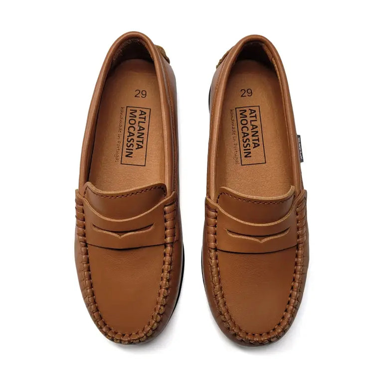 Atlanta Mocassin Amber Brown Penny Loafer 032 - GIRLS