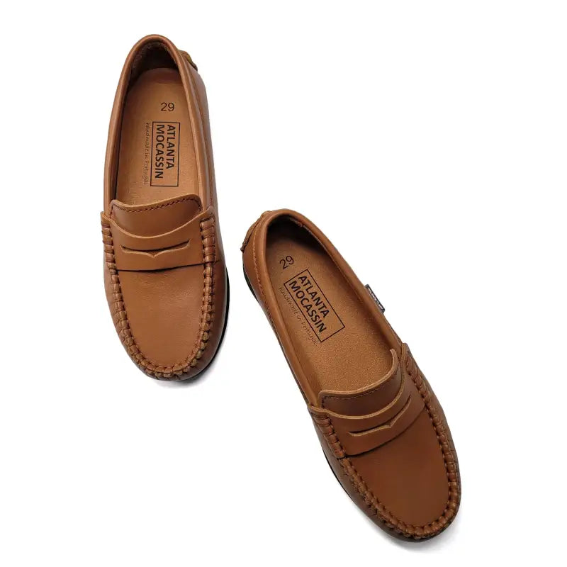 Atlanta Mocassin Amber Brown Penny Loafer 032 - GIRLS