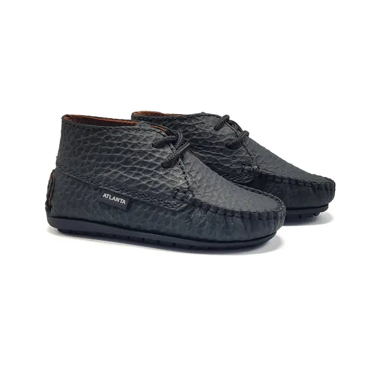 Atlanta mocassin black crinkle bootie 073 - first walker bootie