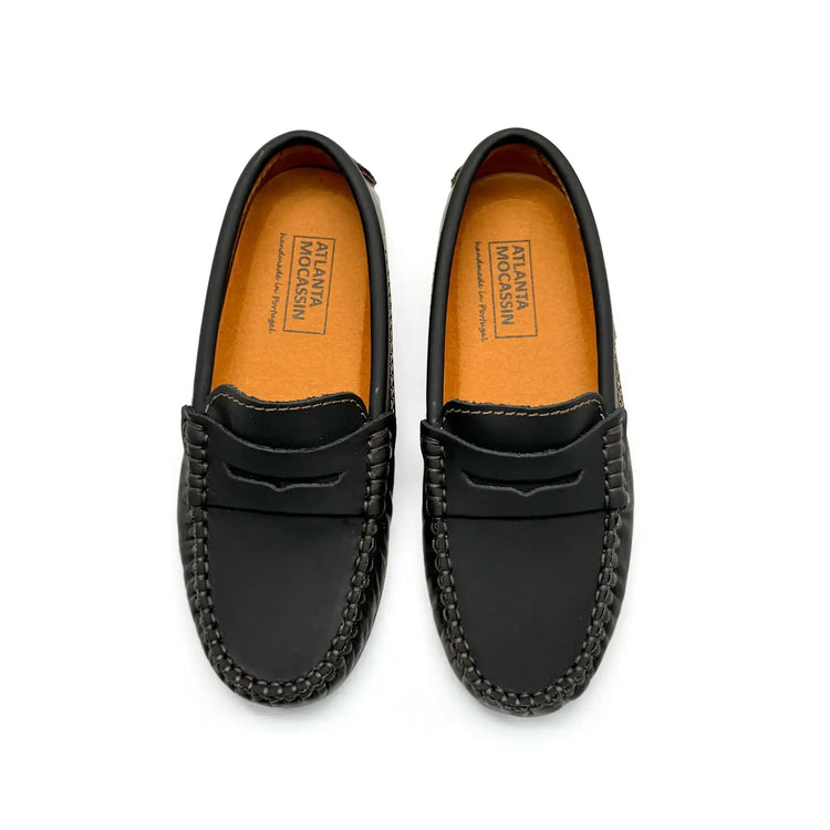 Atlanta black penny loafer handmade portugal fast shipping
