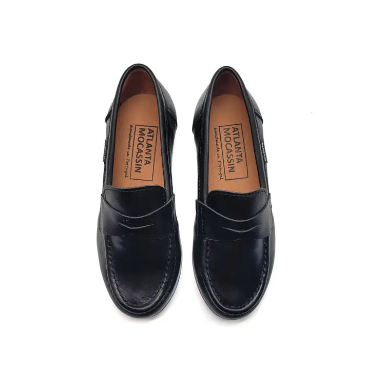 Atlanta mocassin black smooth loafer li011 - slip on dress