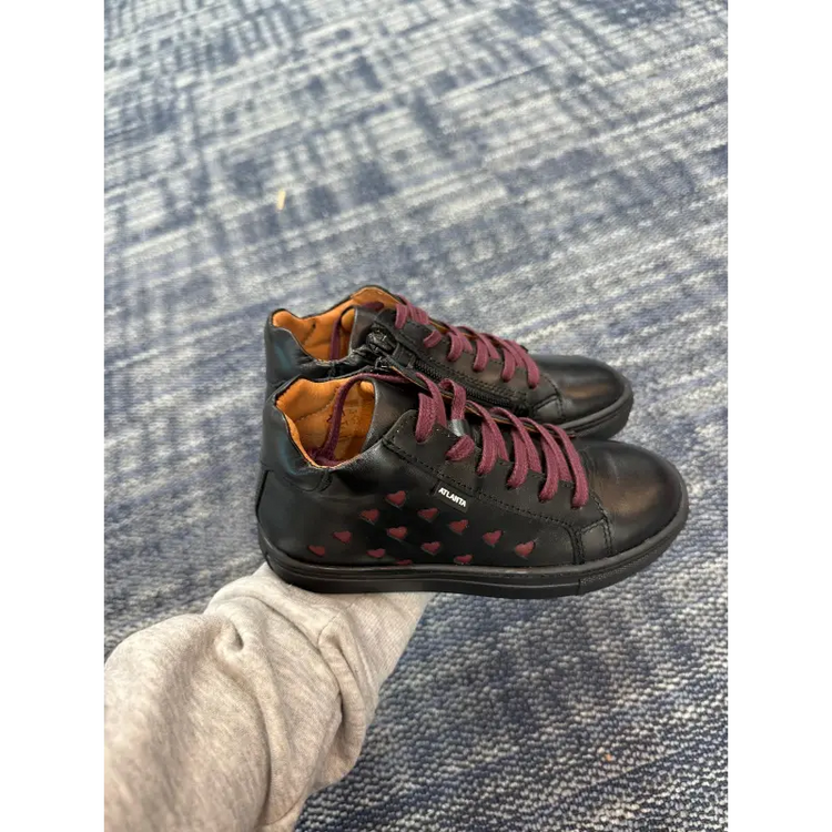Atlanta mocassin black smooth love high top sneaker 116 - girls