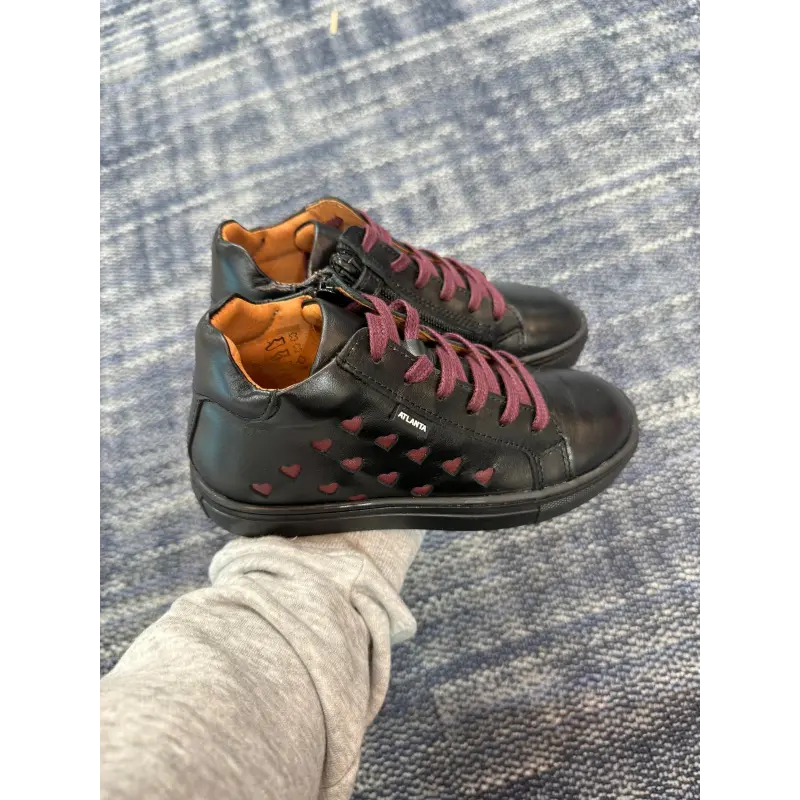 Atlanta mocassin black smooth love high top sneaker 116 - girls